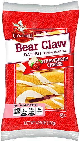 Cloverhill Strawberry Bear Claws, 12 Pack