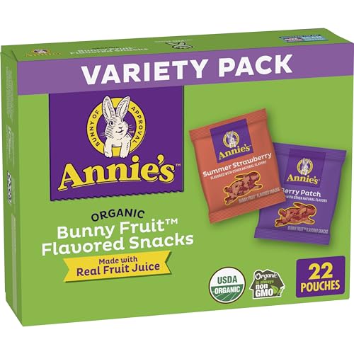 Annie's Organic Bunny Fruit Snacks, Variety Pack, 22 ct