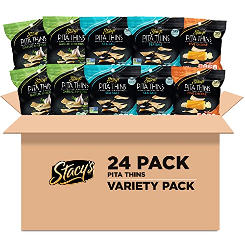 Stacy's Pita Thins Variety Pack, 1 Ounce (Pack of 24)