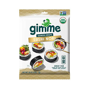 gimMe Organic Roasted Seaweed, Sushi Nori Sheets, 0.81 Ounce