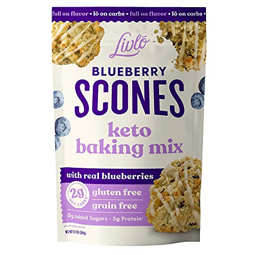 Livlo Blueberry Scone Keto Baking Mix, 10 Servings