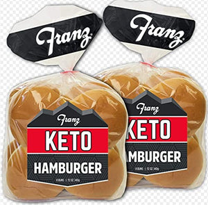 Franz Bakery Keto Hamburger Buns (16ct), 12 Ounce (2 Pack)