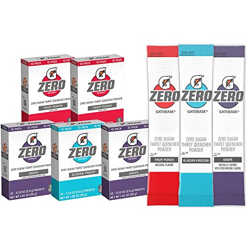 Gatorade G Zero Powder, Fruit Punch, 10 Count, 5 Pack