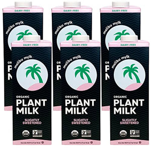 Malibu Mylk Slightly Sweetened Organic Flax Milk, 33.8oz, 6 Pack