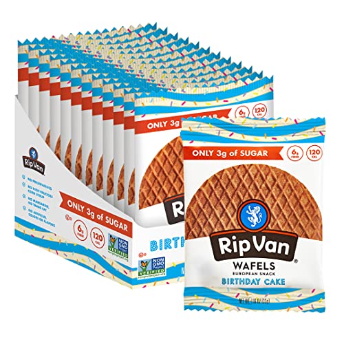 Rip Van Wafels Birthday Cake Stroopwafels, 12 Count