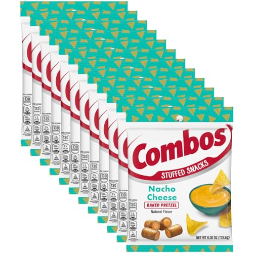 COMBOS Nacho Cheese Baked Pretzel Snacks, 6.3 oz (12PK)