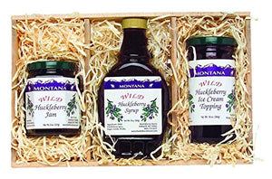 Montana Gift Crate: Huckleberry Syrup, Jam, Topping