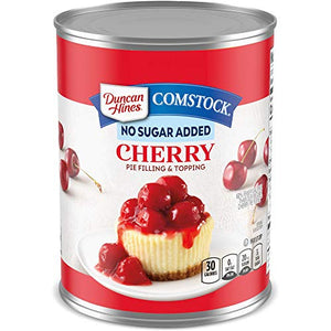 Duncan Hines Comstock No Sugar Added Cherry Pie Filling, 20 oz (8 Pack)