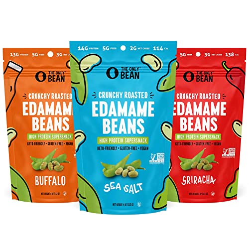 The Only Bean Crunchy Edamame Beans, 4 oz (3 Pack)