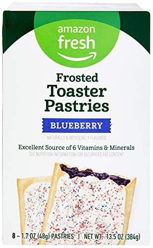 Amazon Fresh Frosted Blueberry Toaster Pastries, 8 Count