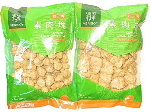 Verisoy Taiwanese Vegan Soy Chunk and Soy Slice Bundle