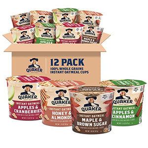 Quaker Instant Oatmeal Express Cups, Variety Pack, 12 Pack