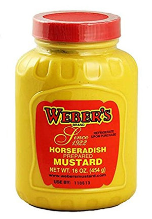 Webers Horseradish Prepared Mustard (4 Pack) 16 Oz