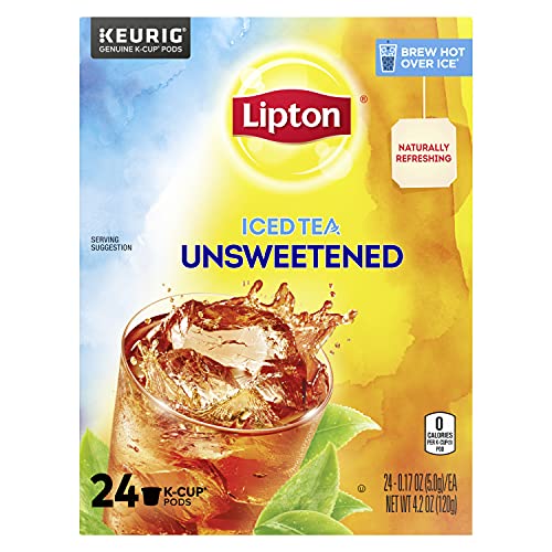 Lipton Iced Tea K-Cups, Unsweetened Black Tea, 24 Pods