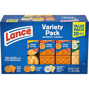 Lance Sandwich Crackers, Variety Pack, 20 Packs