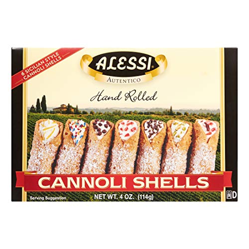 ALESSI CANNOLI Sicilian Hand Rolled Shells, 2 Pack