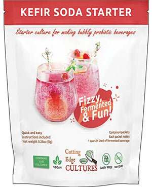 Kefir Soda Starter Culture, 4 Pack, Cutting Edge