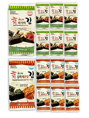 Korean Crispy Seasoned Seaweed Snacks, Kimchi Spicy, 12 Packs