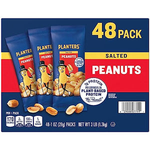 PLANTERS Salted Peanuts, 1 oz Bags, 48 Pack