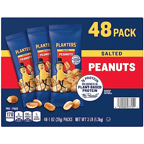 PLANTERS Salted Peanuts, 1 oz Bags, 48 Pack