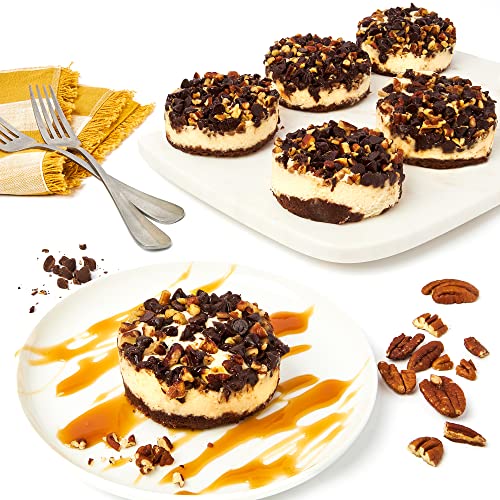 David's Cookies Turtle Chocolate Pecan Mini Cheesecakes, 6pcs