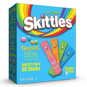 Skittles Singles To Go Tropical Variety Pack, 1 Box (30 Servings)