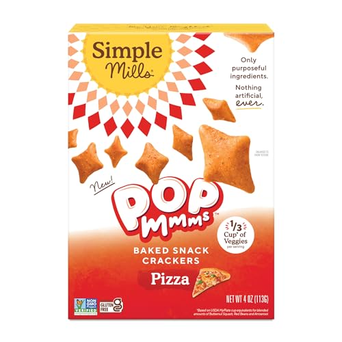 Simple Mills Pop Mmms Pizza Baked Snack Crackers, 4 Oz