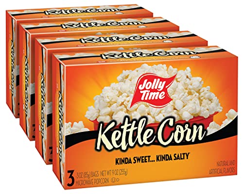 Jolly Time Kettle Corn, Sweet & Salty, 3 Ounce (Pack of 12)