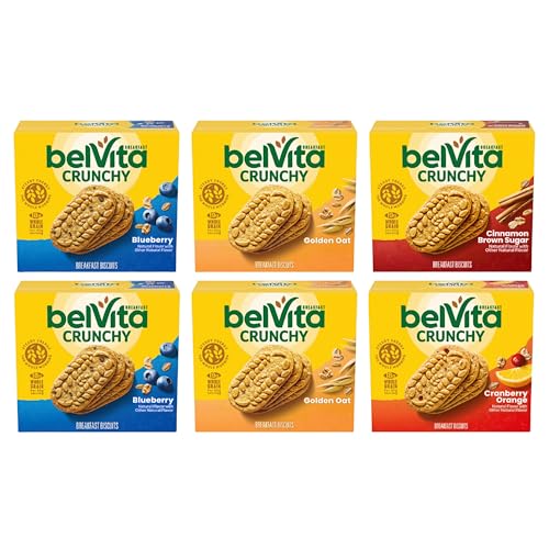 belVita Breakfast Biscuits Variety Pack, 6 Boxes (30 Packs)