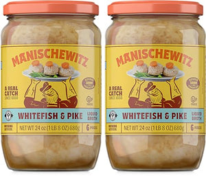 Manischewitz Whitefish & Pike Gefilte Fish, 24oz (2 Pack)