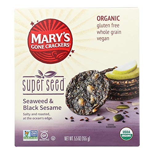 Mary's Gone Crackers Super Seed Seaweed & Black Sesame (6-Pack)