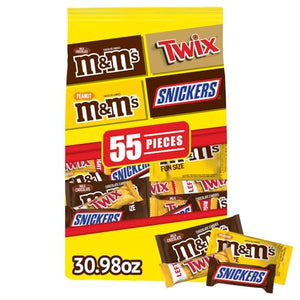 M&M'S, SNICKERS & TWIX Variety Pack, 55 Piece Bag