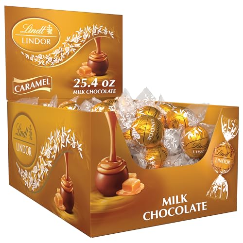 Lindt LINDOR Caramel Milk Chocolate Truffles, 60 Count