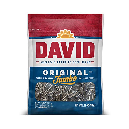 DAVID Seeds Original Salted Jumbo Sunflower Seeds, 5.25 oz, 12 Pack