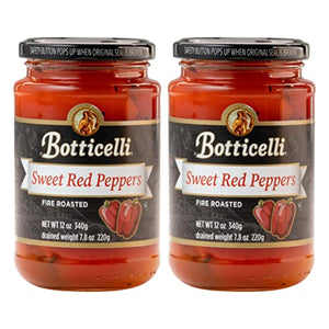 Roasted Red Peppers by Botticelli, 12oz Jars (Pack of 2)