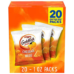 Goldfish Cheddar Cheese Crackers, 1 oz Packs, 20 Count