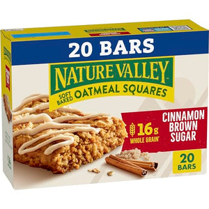 Nature Valley Soft-Baked Oatmeal Squares, Cinnamon Brown Sugar, 20 Count