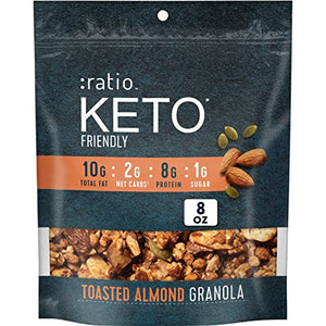 Ratio Toasted Almond Granola Cereal, 2g Sugar, 8 OZ Bag