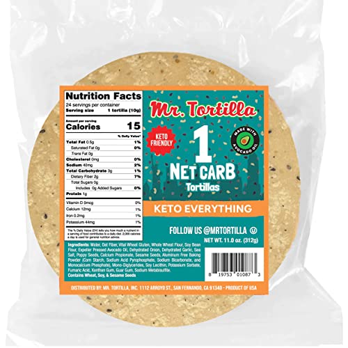 Mr. Tortilla Low Carb Keto Soft Taco Shells, 24 Count