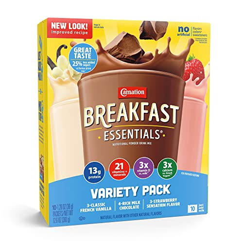 Carnation Breakfast Essentials Nutritional Drink, Variety Pack, 60 Ct