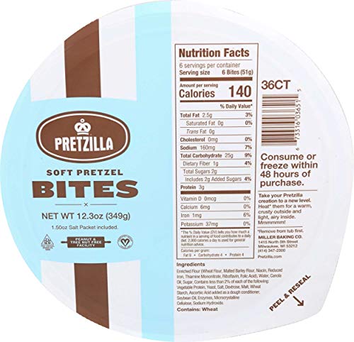 Pretzilla Soft Pretzel Bites, 12.3 Ounce Tub