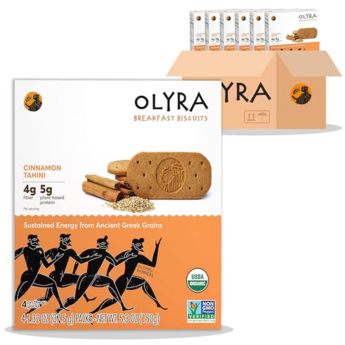 Olyra Breakfast Biscuits Cinnamon Tahini, 4 Count, 6 Pack