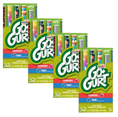 Yoplait Go-Gurt Kids Yogurt, Variety Pack, 4 Pack (32ct, 64 oz. Each)