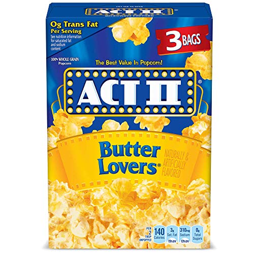 ACT II Butter Lovers Microwave Popcorn, 3 Pack