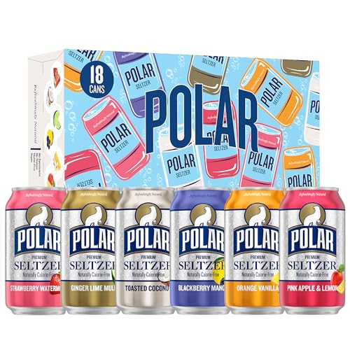 Polar Seltzer Water Variety Pack, 12 fl oz cans, 18 pack