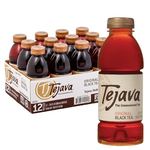 Tejava Original Unsweetened Black Iced Tea, 12 Pack, 16.7oz