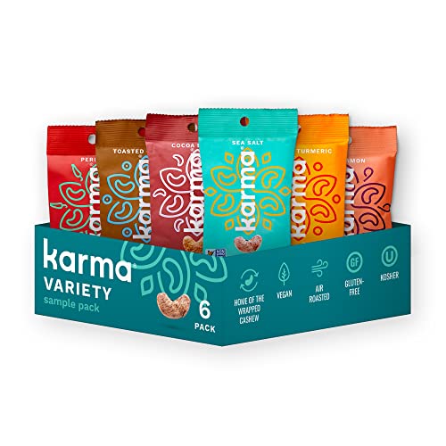 Karma Nuts Cashews Variety Pack, 1.5 oz (6 Packs)