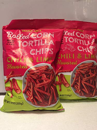 Trader Joe's Rolled Corn Tortilla Chips - Chili & Lime, 2 Bags