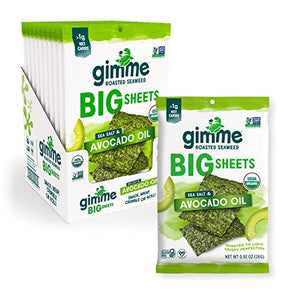 gimMe Organic Roasted Seaweed Sheets, 10 Pack