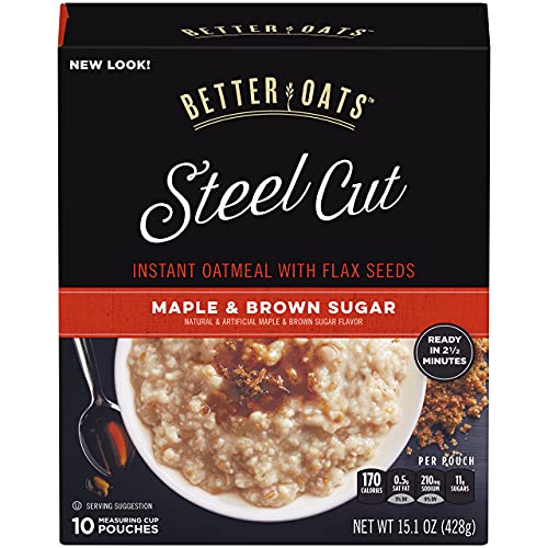 Better Oats Maple and Brown Sugar Steel Cut Oatmeal Packets